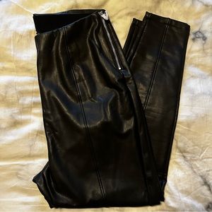 ASOS Curve Leather Look Leggings in black